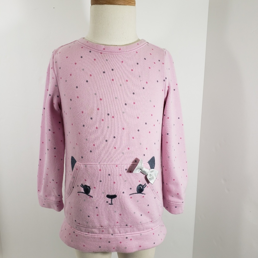 Gymboree Girls Embellished Tunic Cat Sweatshirt 4T